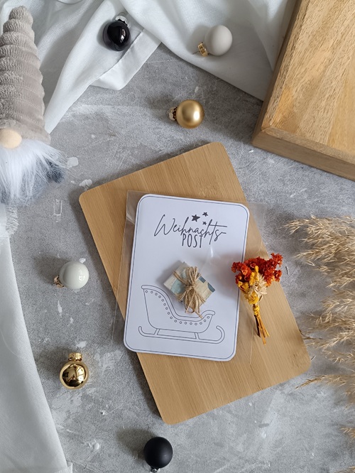 Weihnachtspost basteln – kreative Geschenkidee mit Geldschein oder süßer Überraschung